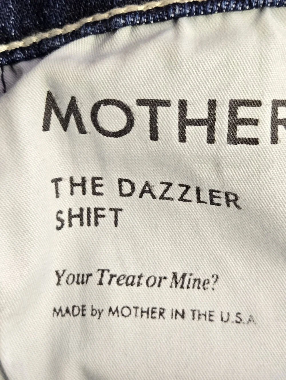 Mother The Dazzler Shift Jean Size 27 Dark Blue Denim Straight Leg Mid-rise